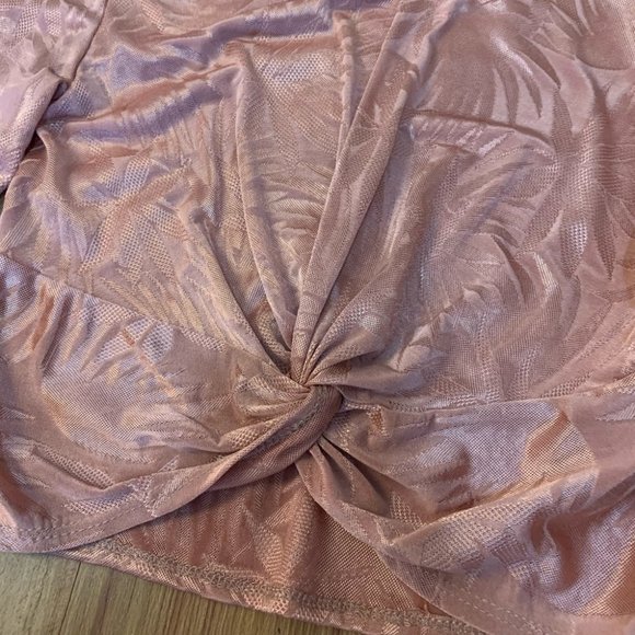 Audrey 3+1 Long Sleeve Twist Front Orange Crop Top - Picture 6 of 13